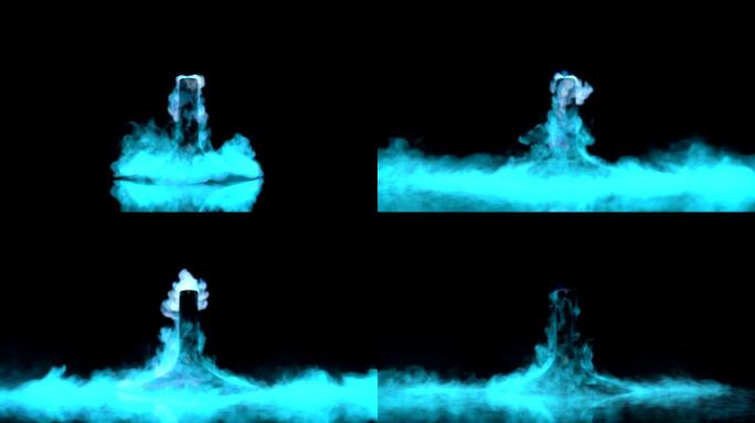 带蓝烟的干冰视觉创意视频素材烟雾大雾