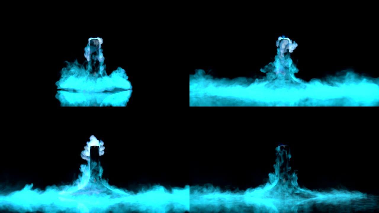 带蓝烟的干冰视觉创意视频素材烟雾大雾