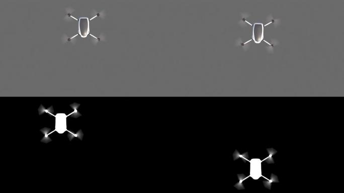 逼真的3d动画无人机的到来-阿尔法哑光-顶视图