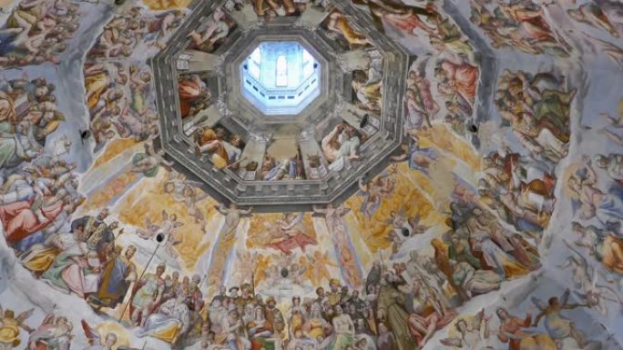 意大利佛罗伦萨圣玛丽亚德尔菲奥雷大教堂圆顶壁画全景