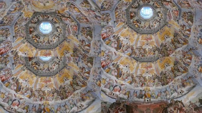 意大利佛罗伦萨圣玛丽亚德尔菲奥雷大教堂圆顶壁画全景