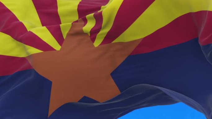 亚利桑那州州旗。帅旗飘扬传统艺术