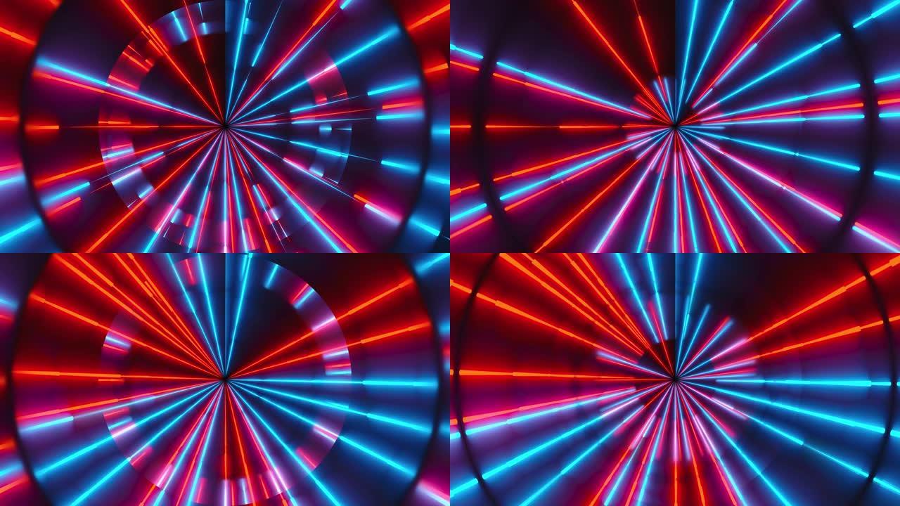 曼陀罗带有彩色条纹元素，形成花瓣和圆圈。计算机生成催眠背景的3D渲染