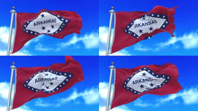 阿肯色州州旗。阿肯色州州旗