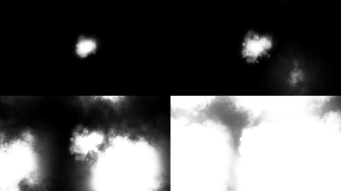 黑色背景上云形式的白色流明粒子HD 1920x1080