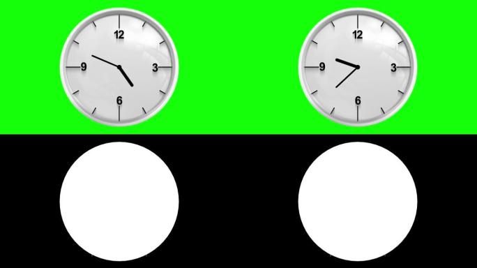 秒表动画图标时钟，带移动箭头动画，可选亮度哑光阿尔法亮度哑光