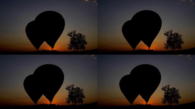 日落时的气球嘉年华