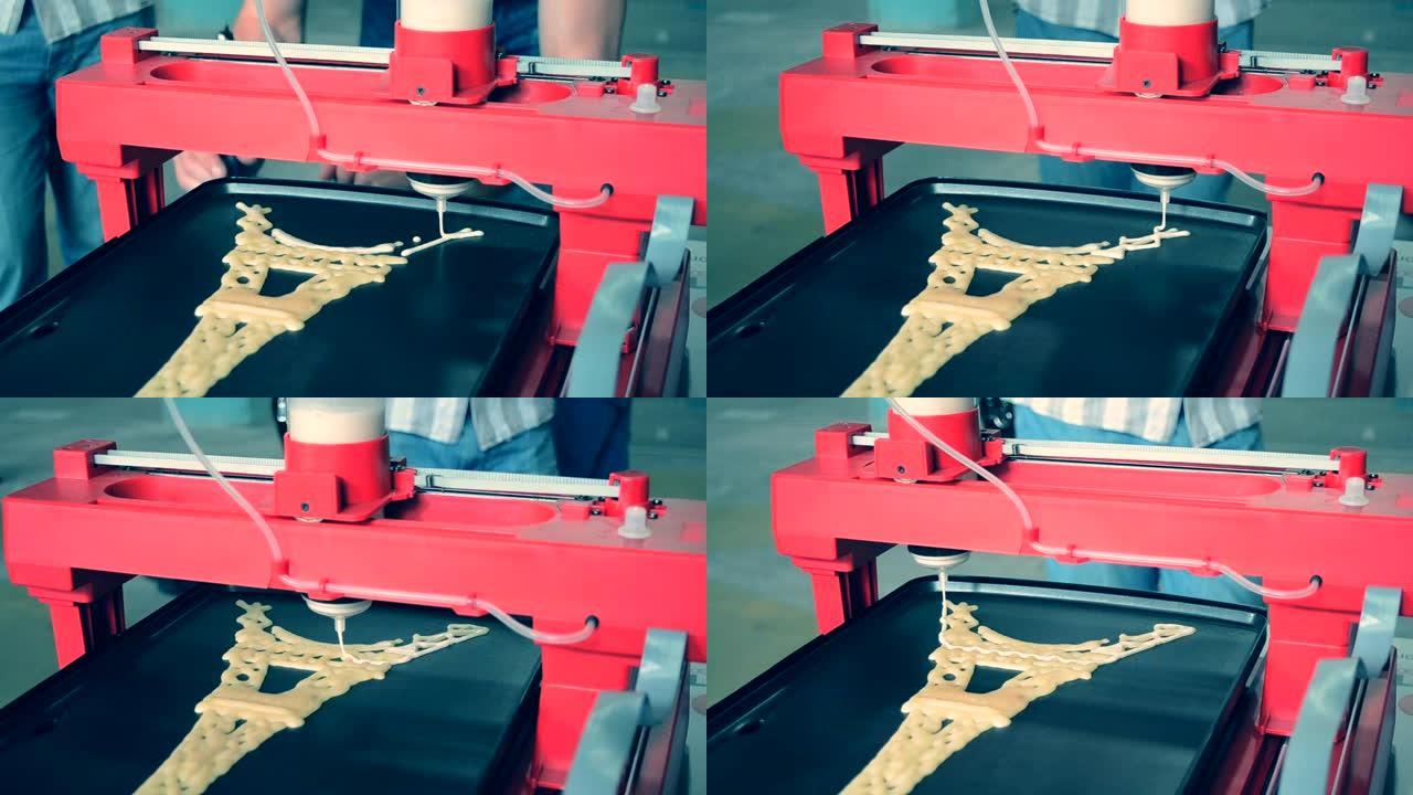 3d打印液体面团。3D打印机打印煎饼