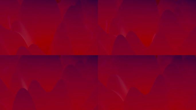 抽象液体红紫梯度，内辉光表面像风景。4k无缝循环动画。美丽的颜色梯度作为抽象的液体波浪状背景。1