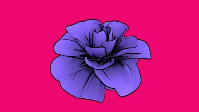 卡通紫色花花朵绽放背景紫色花