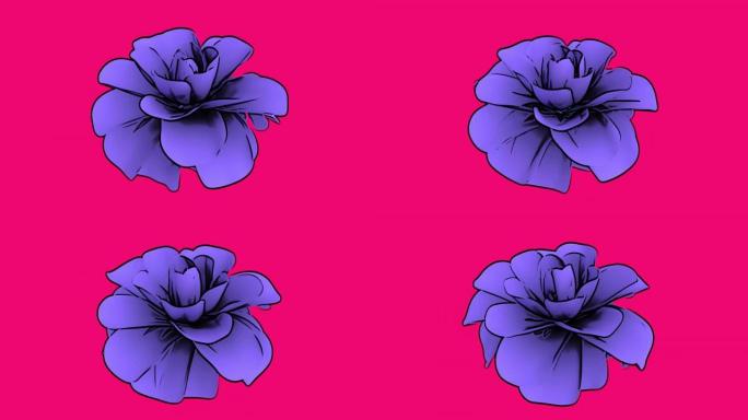 卡通紫色花花朵绽放背景紫色花