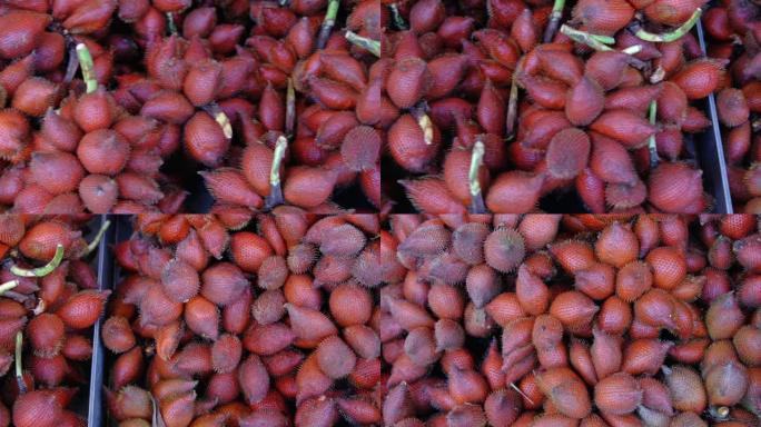 Salak水果在街边摊位的水果市场出售
