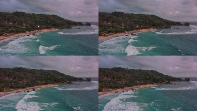 松巴岛海滩印度尼西亚日落黄昏4k航拍视频