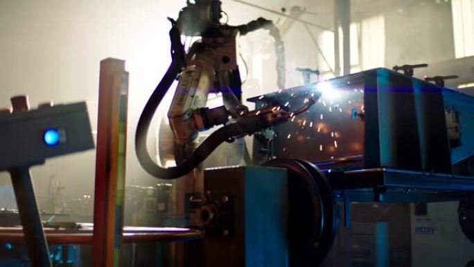 用机器人机器焊接耀光自动化