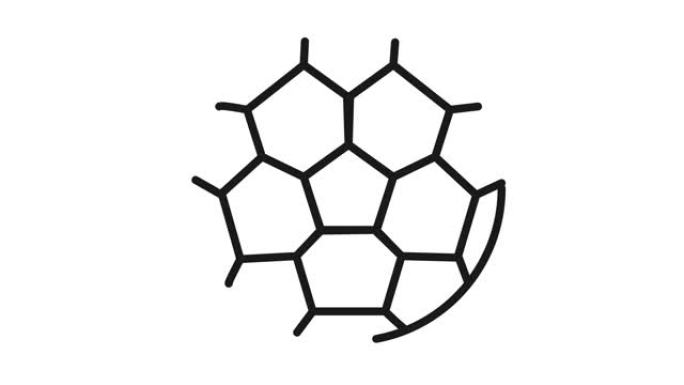 手绘足球的图形动画。具有alpha通道的4k元素，可用于循环