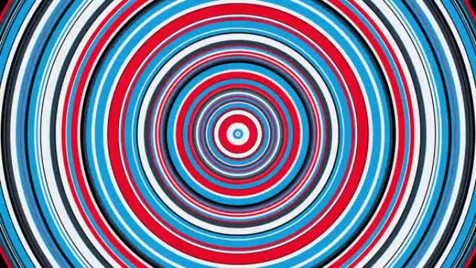 彩圈用催眠旋转运动，计算机生成。抽象涡流背景的3d渲染