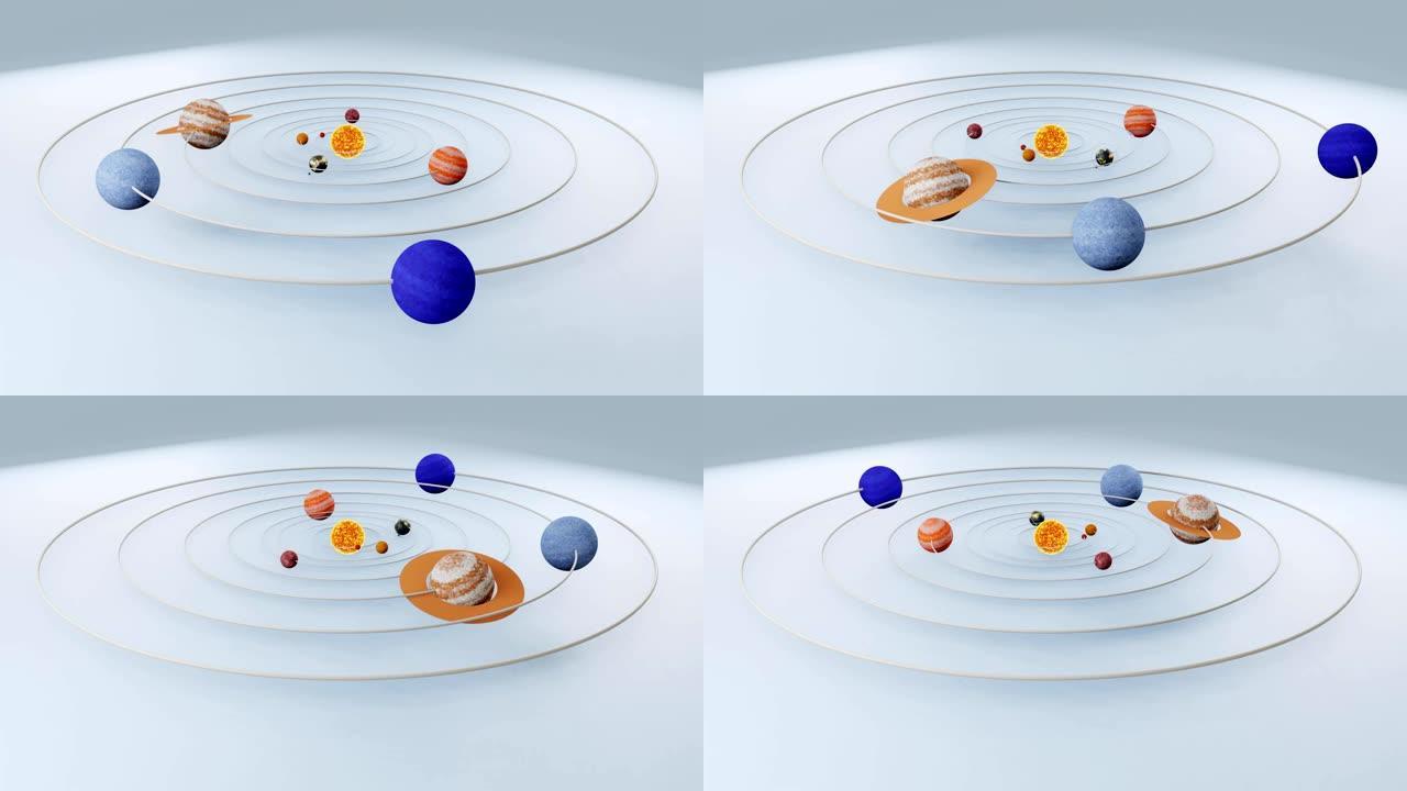 3d渲染太阳系行星