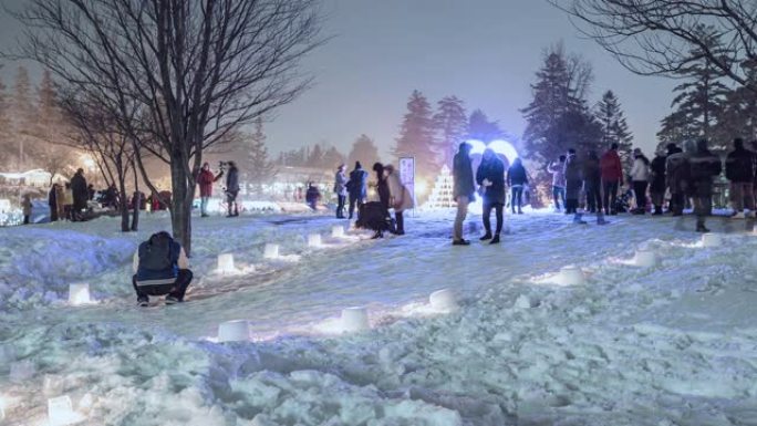 雪灯节冬天在晚上雪灯节冬天在晚上