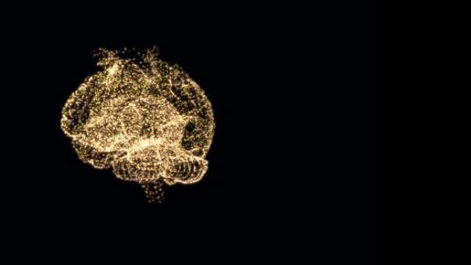 大脑湍流概念。视频显示大脑积极寻找答案，在空间中旋转。