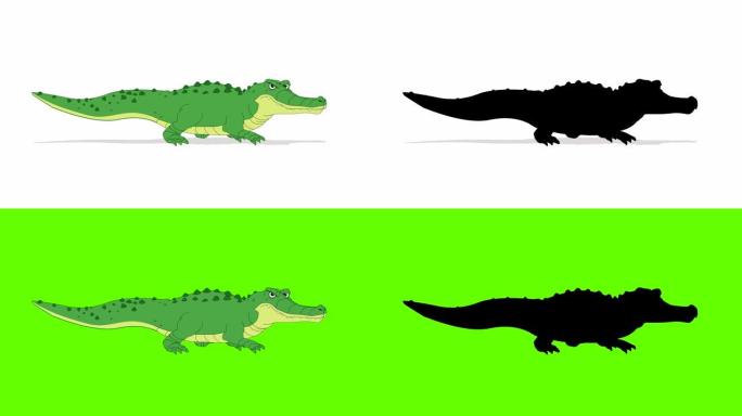 鳄鱼步行循环动画卡通鳄鱼鳄鱼养殖鳄鱼走路