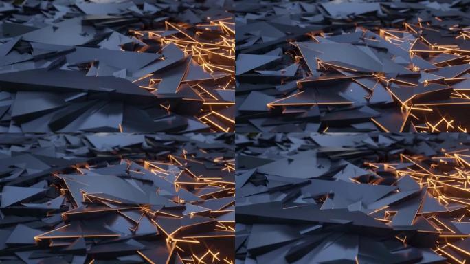 重复几何三角形马赛克框架光，可视化3D渲染抽象模式，广告或横幅的漂亮背景纹理。