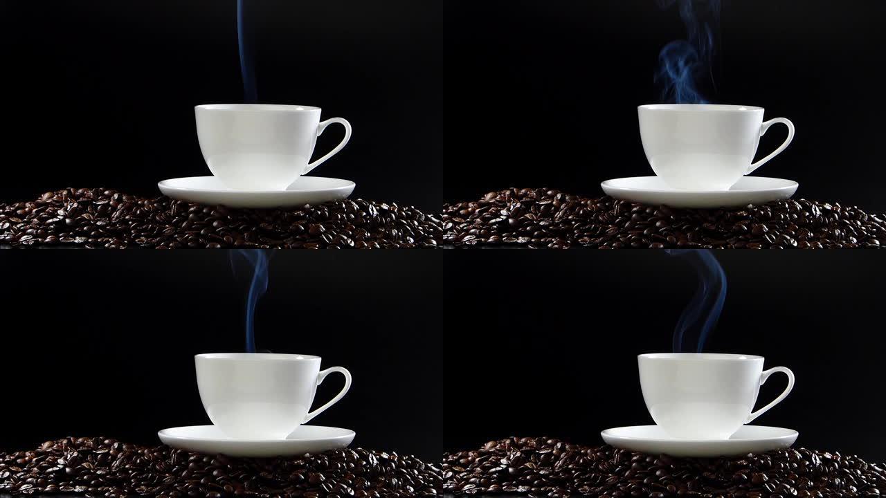 新鲜热咖啡咖啡豆泡咖啡手工咖啡现磨咖啡