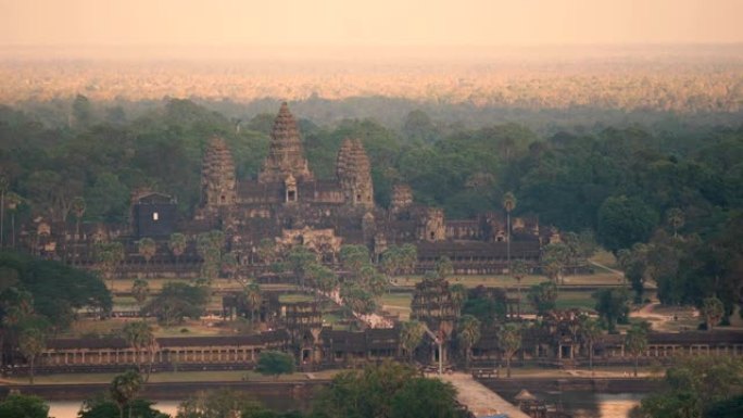 柬埔寨暹粒安科瓦特鸟瞰图