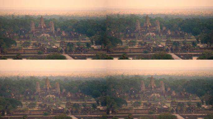 柬埔寨暹粒安科瓦特鸟瞰图