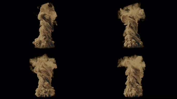 沙漠中逼真的沙龙卷风。带有alpha通道的VFX动画。