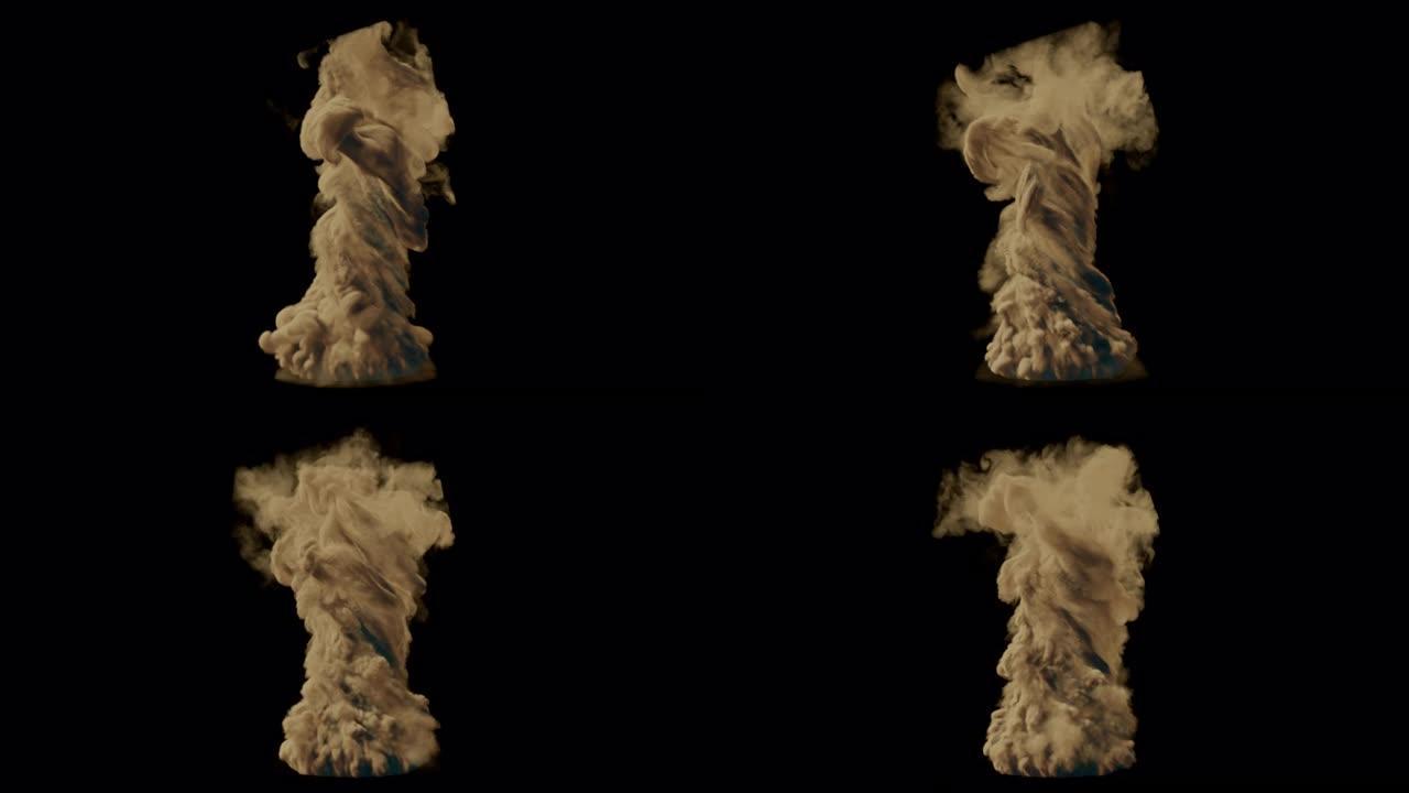 沙漠中逼真的沙龙卷风。带有alpha通道的VFX动画。