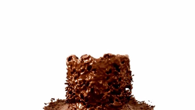 热巧克力或可可饮料慢动作流动和飞溅