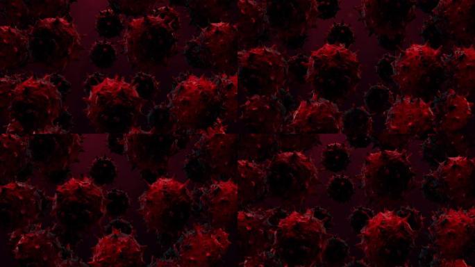 新型冠状病毒肺炎冠细胞特写-无缝循环。