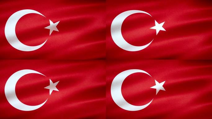 高细节土耳其国旗无缝环