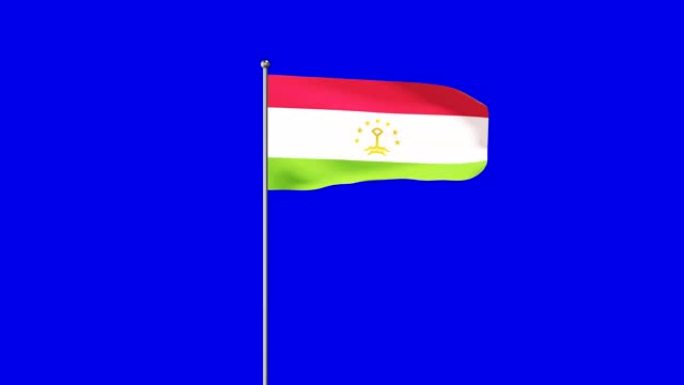 塔吉克斯坦升起的国旗