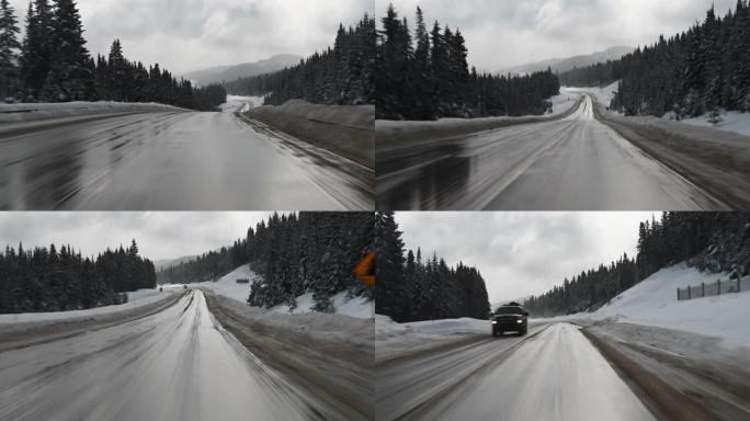 暴风雨天气中的偏远道路