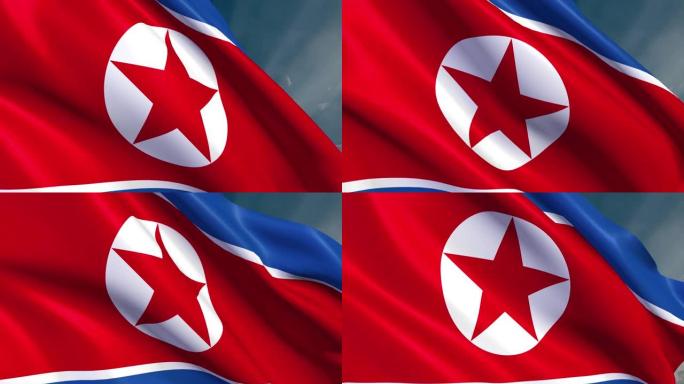 朝鲜-国旗- 4K -循环