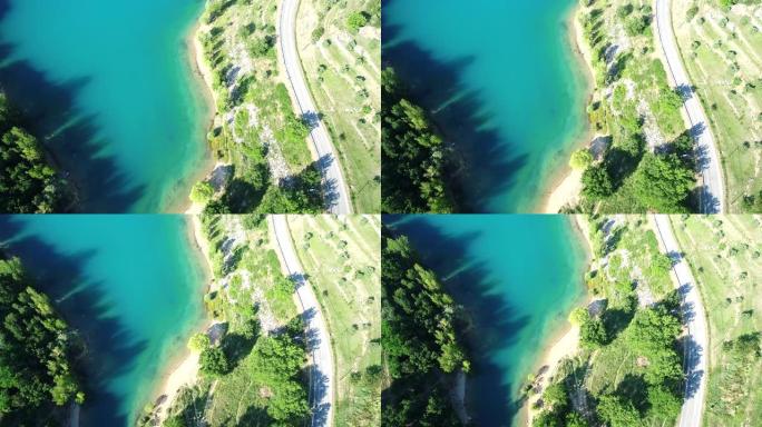 从空中俯瞰法国瓦尔瓦尔的Verdon地区自然公园的圣克罗伊湖