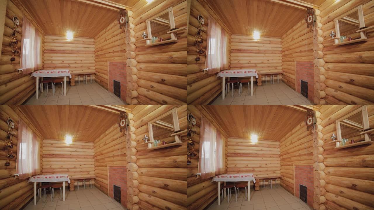 木屋的美丽内部空镜视频素材