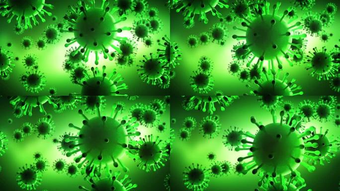冠状病毒在显微镜下感染了人体内部。大流行性疾病