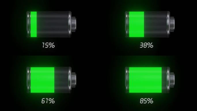 绿色电池电源100%