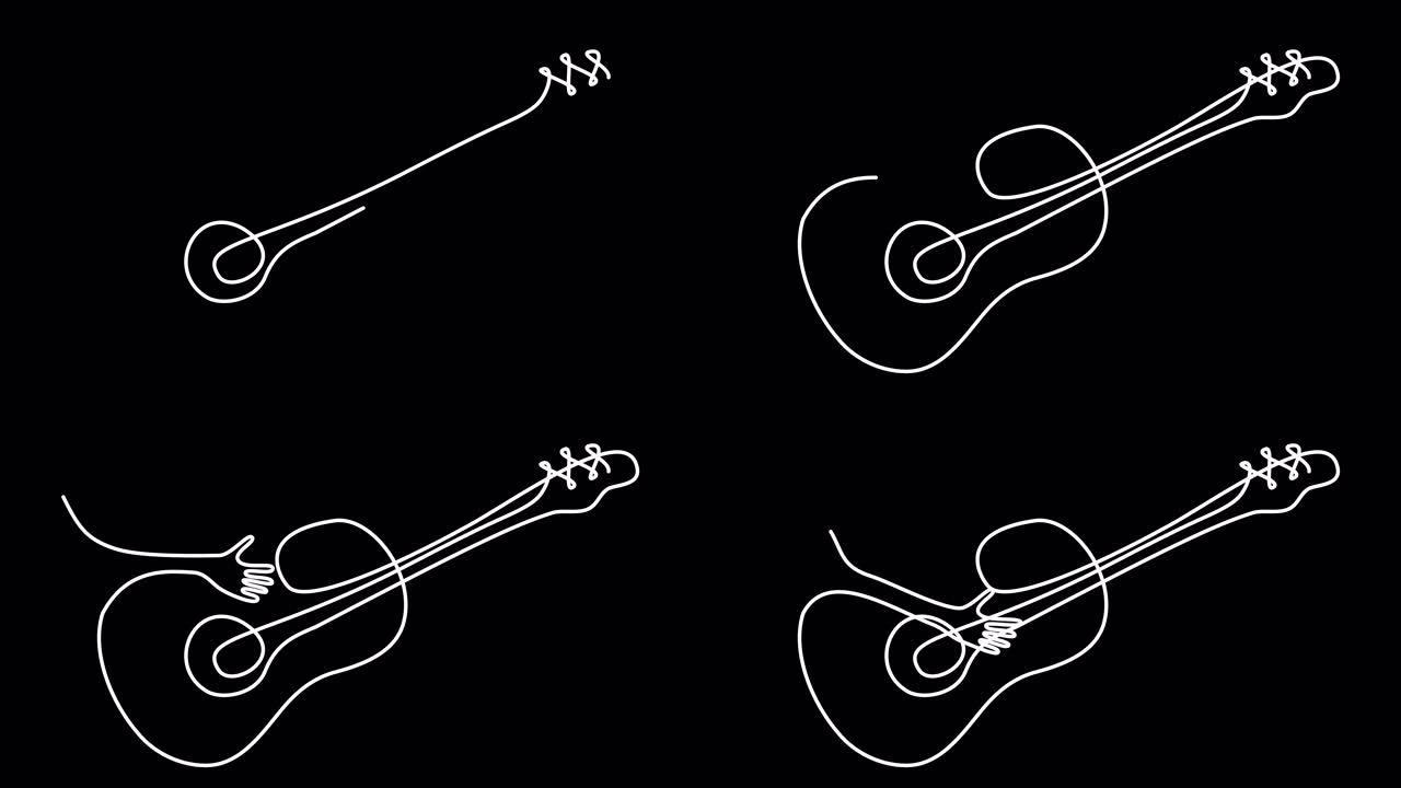 吉他手的手-连续线描