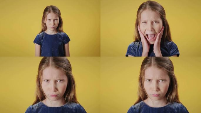 红发小女孩的表情