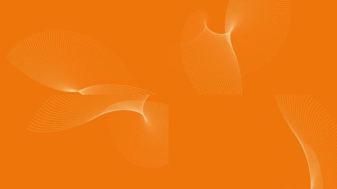 3D渲染的4k视频，该视频在橙色背景上描绘了太阳能，并带有白色的抽象波。