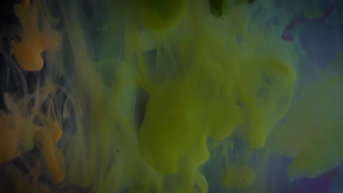 流体粒子动画背景彩色喷墨