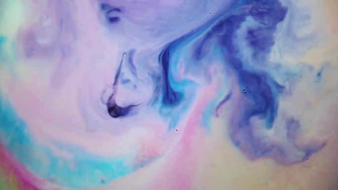 奇妙的大理石花纹，多色的漩涡状和石头状图案。漂浮在液体表面上的油漆。抽象流体艺术，运动中的墨水。五颜