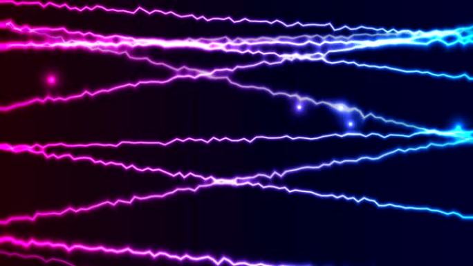蓝紫色电流流动抽象霓虹灯视频动画