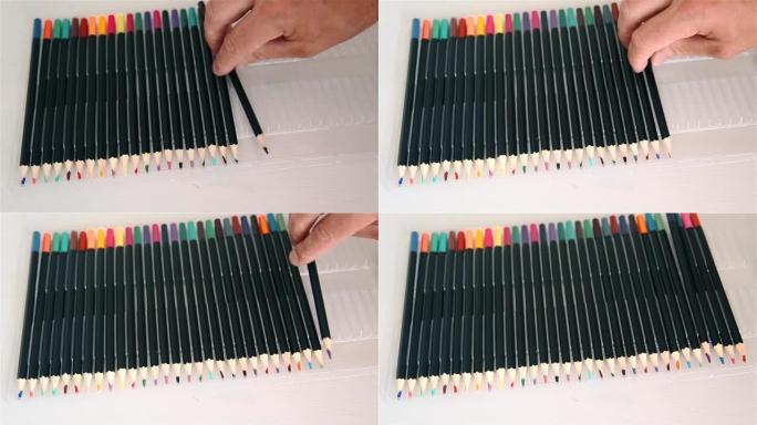 锋利的彩色铅笔排序人1920x1080
