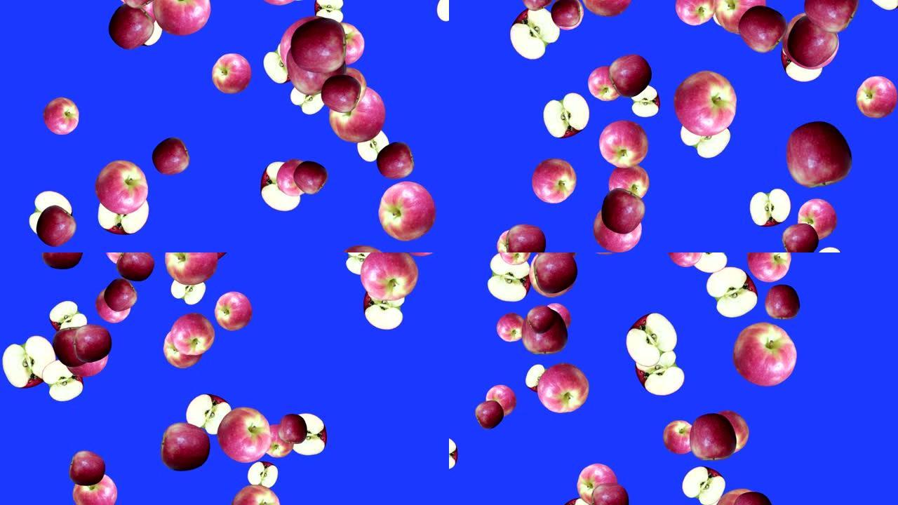 水果掉落动画色度关键元素循环，苹果