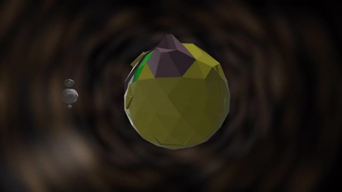 在热浪抽象隧道中旋转的抽象卡通地球的4k动画。