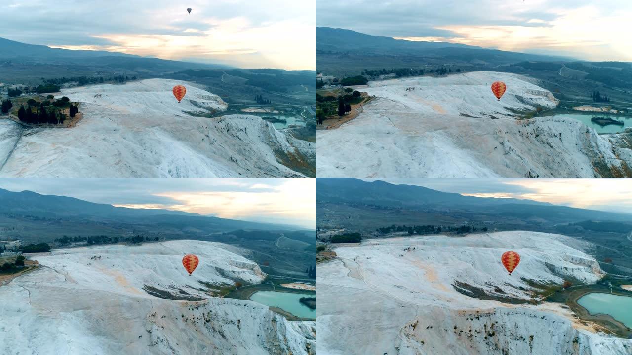 德尼兹利棉花堡空中拍摄的空中气球
